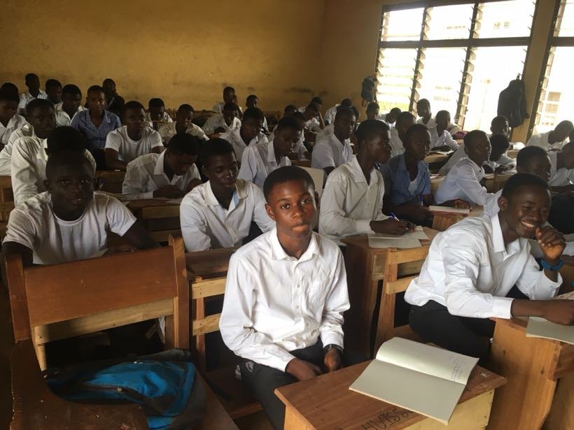 A full classroom of students at Technology Solution Center, Goaso